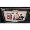 Image 1 : 1952 original vintage 7up litho cardboard framed sign