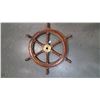 Image 2 : Vintage ship's wheel with brass centre 21" diameter
