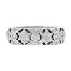 Image 5 : Solid 18K White Gold 0.76 ctw Star Pave & Bezel Diamond Open Work Wide Band Ring