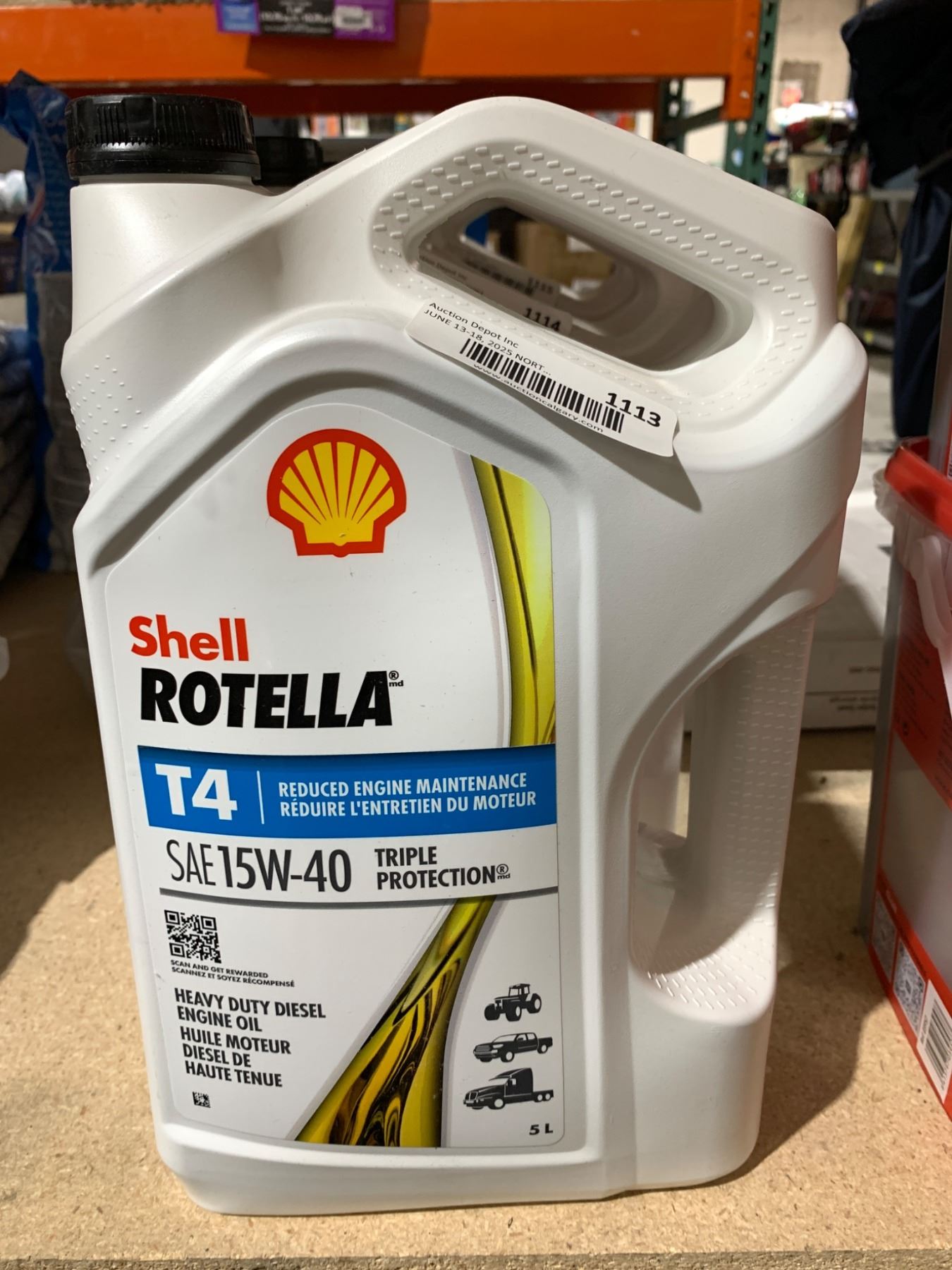 Shell Rotella T4 SAE 15W-40 Heavy Duty Diesel Engine Oil, 5 Liters