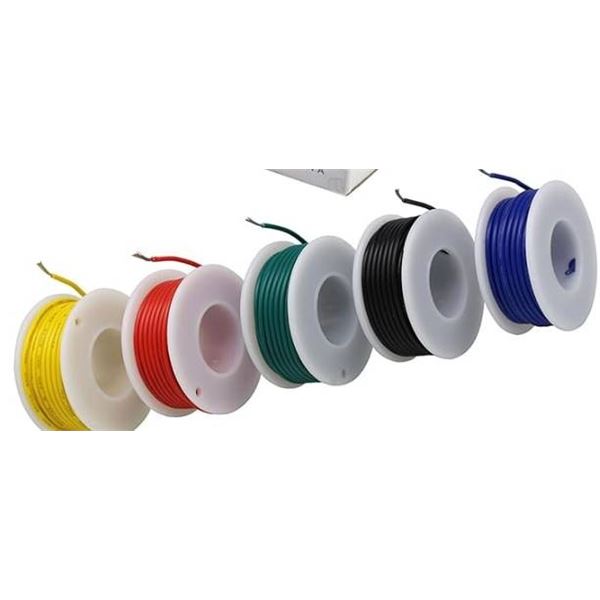 Anjuke 22AWG Hook Up Wire Kit, 25FT, Red, Blue, White, Green, Yellow Cables