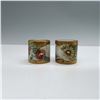 Image 1 : Set of 2 Hand Painted Porcelain Napkin Rings, Floral Design