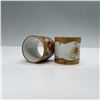 Image 3 : Set of 2 Hand Painted Porcelain Napkin Rings, Floral Design