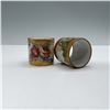 Image 4 : Set of 2 Hand Painted Porcelain Napkin Rings, Floral Design