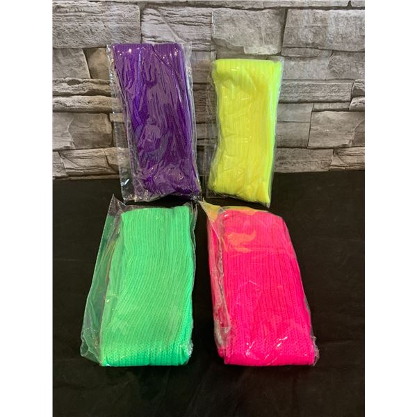 80s Womens Neon Leg Warmers 4 Pack