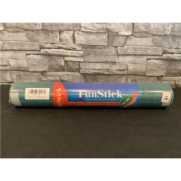 Funstick 15.8"x 240" Green GrassclothPeel And Stick Wallpaper