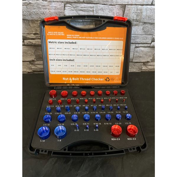Syrisora 44 Pcs Nut And Bolt Thread Checker Identifier Guage Set