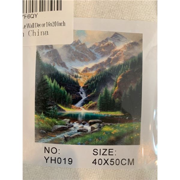 Paint By Numbers Wall Décor 16" x 20" Mountian And Waterfall