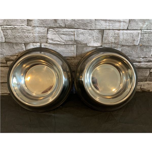 Set of 2 Stainless Steel Pet Food Bowls