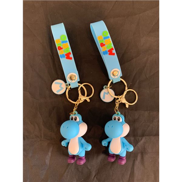 Lot of 2 Blue Yoshi Key Chains