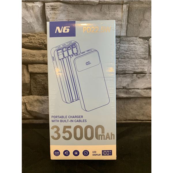 N6 Pd22.5W Portable Charger With Built-in- Cables 35000 Mah