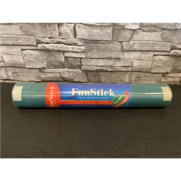 Funstick 15.8"x 240" Green GrassclothPeel And Stick Wallpaper