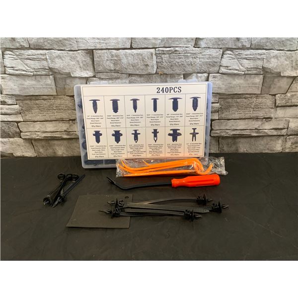 Nylon Retainer Car Clips Kit - 240pcs - Black