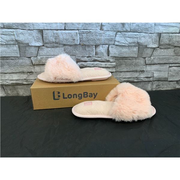 Women's Faux Fur Slippers - Pink - Size S