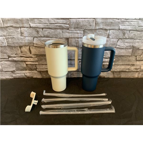 Lot of 2 Tumblers 40oz - One Tumbler is Missing Lid