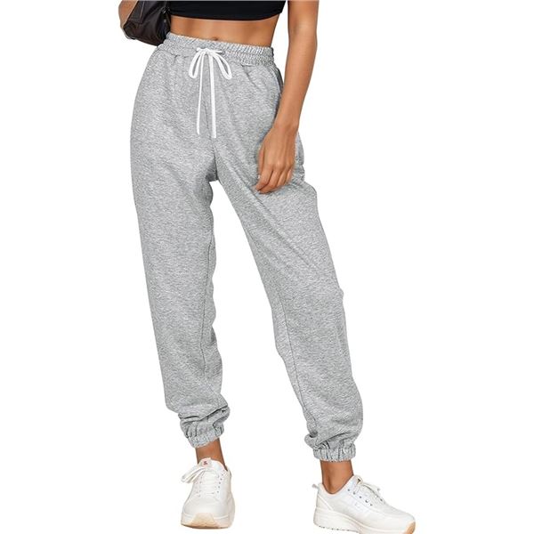 Vemubapis Womens Athletic Sweat Pants Grey Size Large