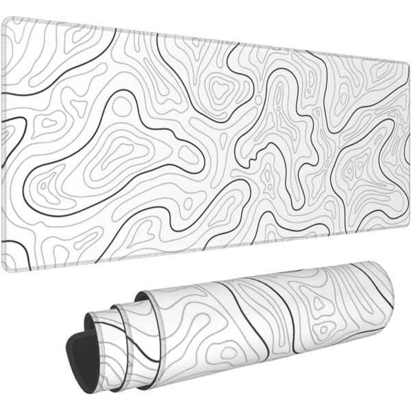 Topographic Gaming Mouse Pad - White - 39.4" x 15.8"