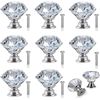 Image 3 : Lot of 2 - Drawer Knobs  - Diamond Shaped - Clear Crystal - 30mm - 16 pcs