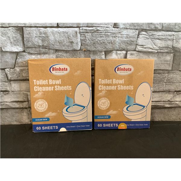 Lot of 2 - Binbata Toilet Cleaner Sheets Ocean Dew 60 Sheet Pack