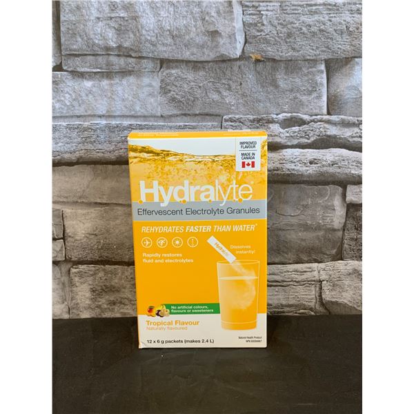 Hydralyte Electrolite - Tropical Flavour - 12 x 6g packets per package - BB: Aug 2026