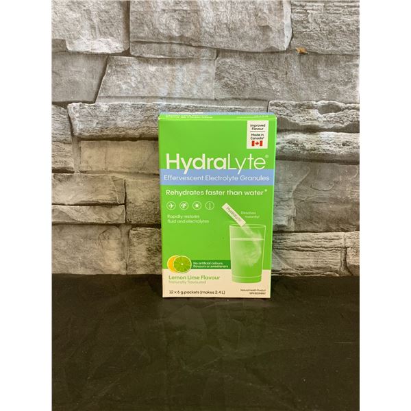 Hydralyte Electrolite - Lemon Lime Flavour - 12 x 6g packets per package - BB: June 2027
