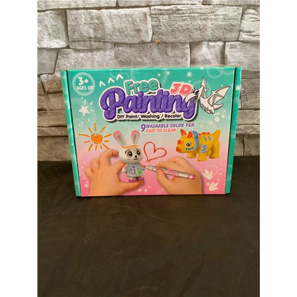 Free Painting 3D Crafts Kit DIY Paint Wash Colour