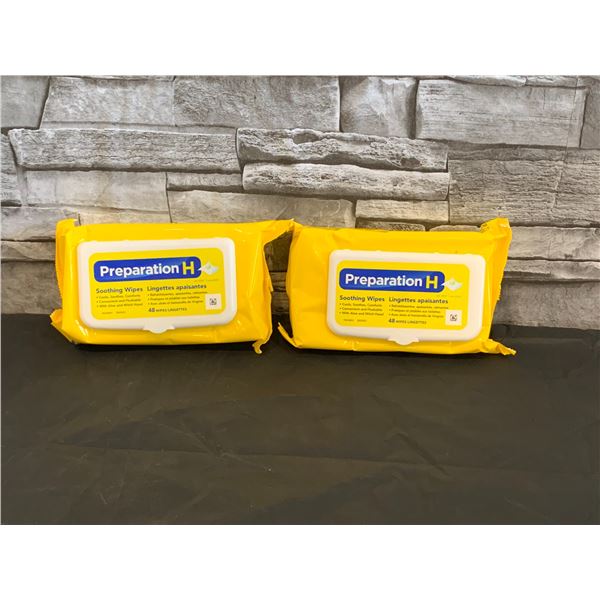 Lot of 2 - Preparation H Soothing Wipes - 48 wipes/pack