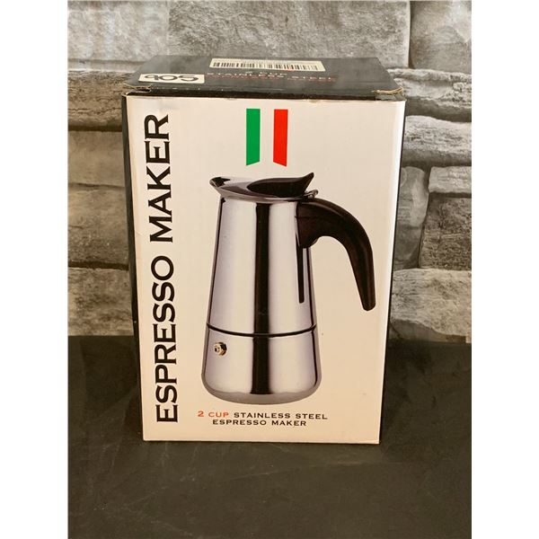 Espresso Maker - 2 Cup - Stainless Steel