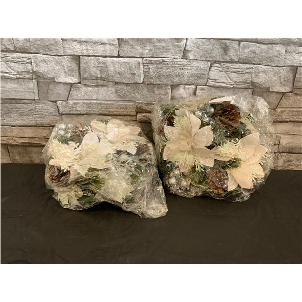 BLOSMON Christmas Pointsettas for Table Top - White