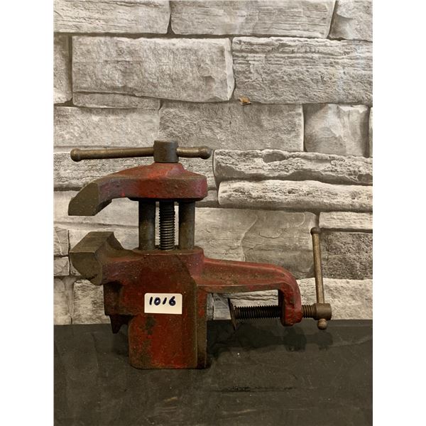 Vintage Luther Grinder & Tools Clamp-On Bench Vise