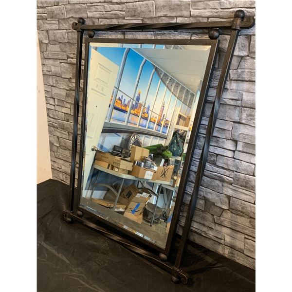 32 X28 Wrought Iron Bevelled Frame Mirror