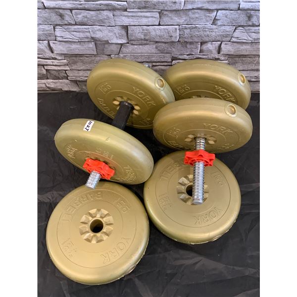 Weight Set Barbells With 60 Pounds of Weights 10 Pounds Each