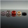 Image 2 : 5pc Colorful Statement Band Rings, Mixed Materials