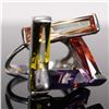 Image 1 : Sterling Silver Multi Colored Ring