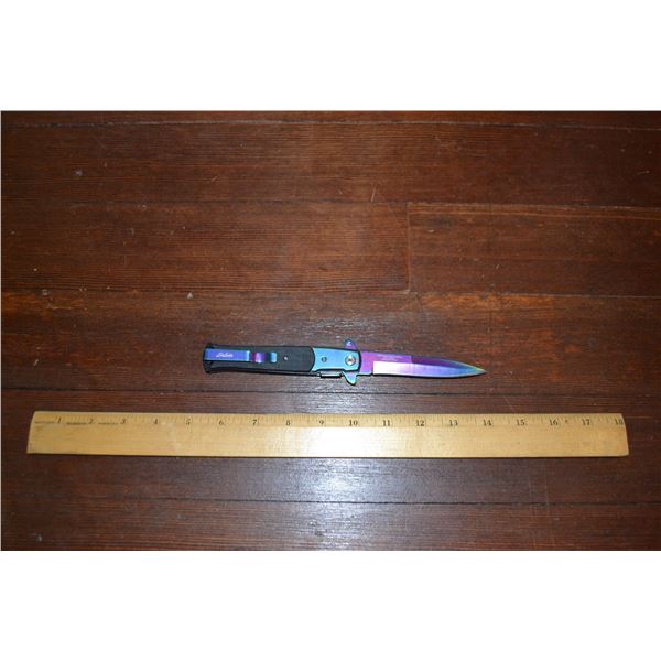 5" RAINBOW STILETTO STYLE LINER LOCK