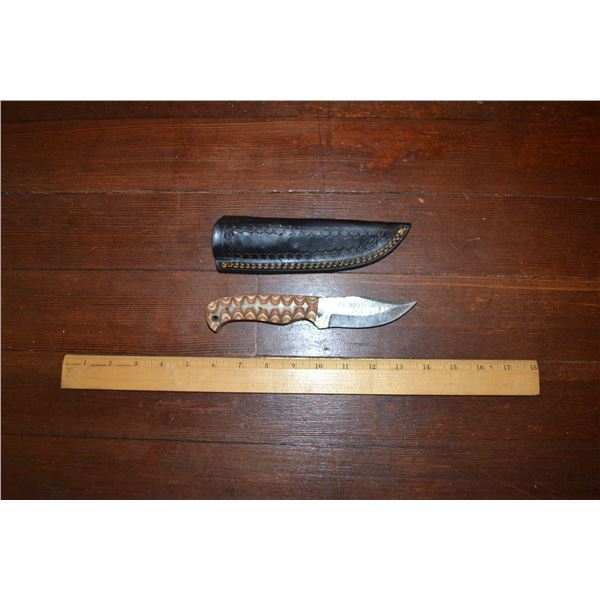 Handmade Damascus Steel Knife & Sheath