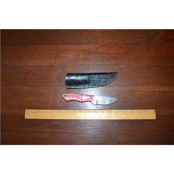Handmade Damascus Steel Knife & Sheath