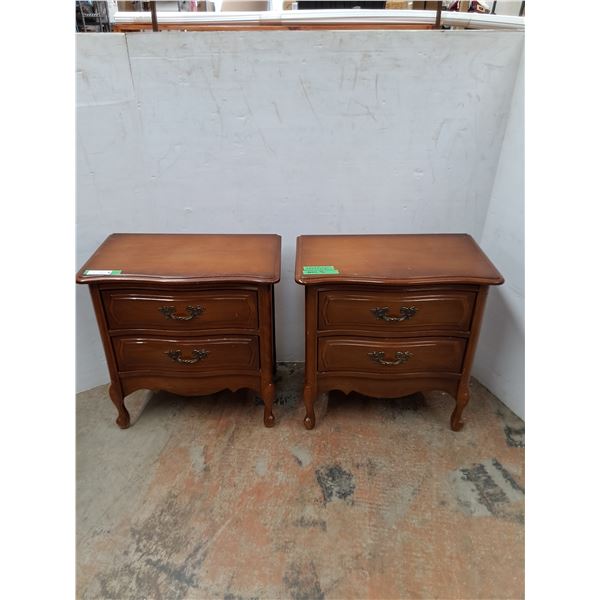 * Viscol French Provincial Two Drawer End Table Set - 24" x  24" x 14" -CANNOT SHIP