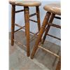 Image 3 : * (2) Wood Bar Stools - 13" Diameter Seat x 20" Tall - CANNOT SHIP