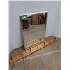 Image 2 : * Wall Mirror - 24" x 30"  & Wooden Coat Rack 52" Long - CANNOT SHIP