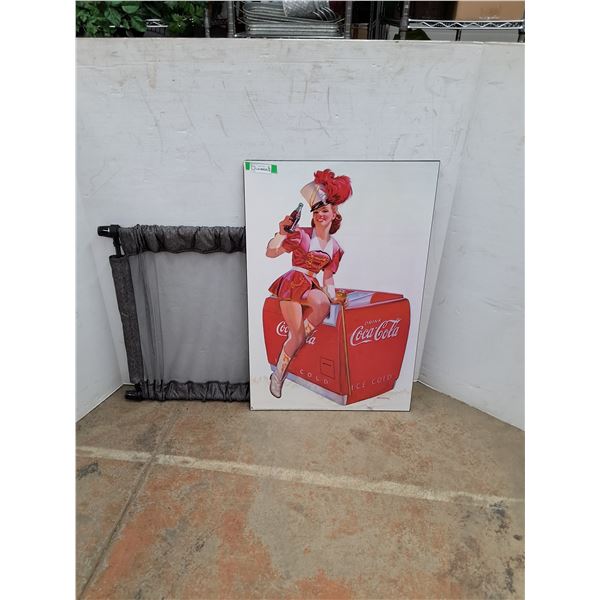 * Coca Cola Print - 24" x 36" & Baby Gate - 35" x 27" - CANNOT SHIP