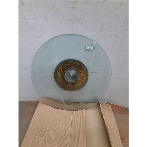 * Asian Dragon Theme Glass Table Top Lazy Susan Style - 35" Diameter - CANNOT SHIP