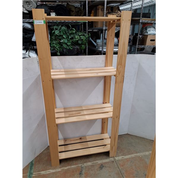 * Wooden Four Tier Shelving Unit - 64" x 31" x 14" - CANNOT SHIP