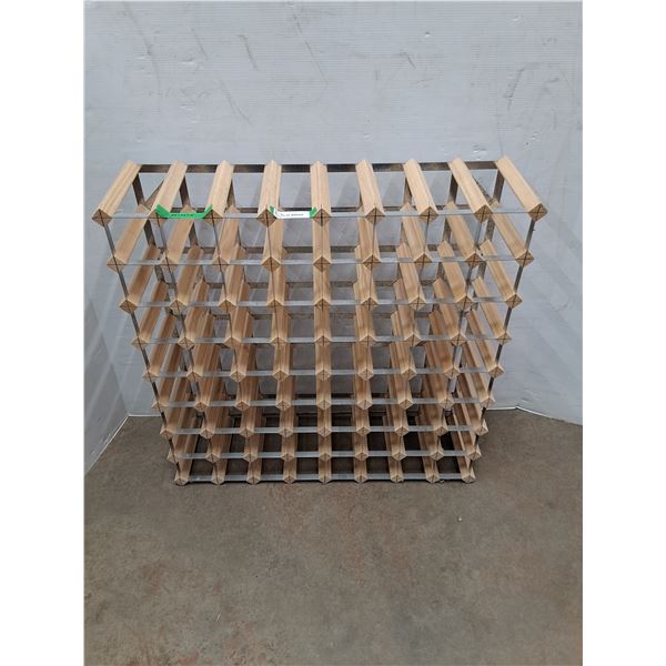 * Wood and Metal Wine Rack - 33"x 32" x9 - CANNOT SHIP