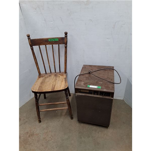 *Vintage Wood Chair & Dehumidifier- As Is -  CANNOT SHIP