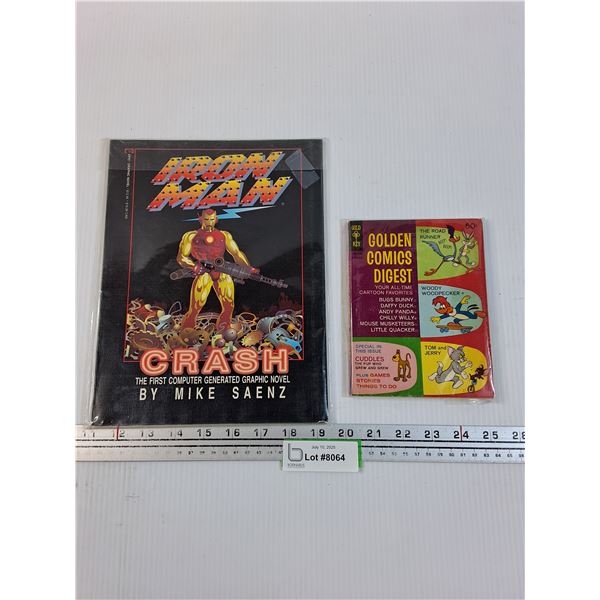 Ironman - Crash - First Computer Generated Graphic Novel & Golden Comics Digest (Bugs Bunny)
