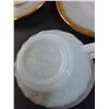Image 3 : (2) Fire King Milk Glass w/Gold Trim Tea Cup & Saucer Set