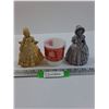 Image 1 : (2) Ceramic Renaissance Lady Figurines and Fire King Mug