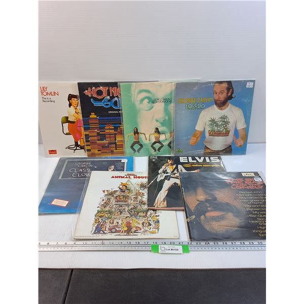 (8) Records: Lily Tomlin, ,George Carlin, Animal House, Elvis, Misc