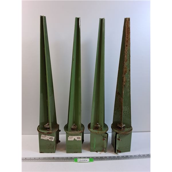 (4) Metal Fence Spikes - 4x 4 Post Size, 30" Long  -  PICK UP